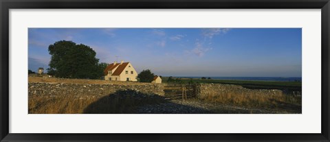 Framed Detached house near the ocean, Faro, Sweden Print