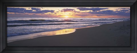 Framed Sunset over the sea, Gotska Sandon National Park, Gotska Sandon, Sweden Print