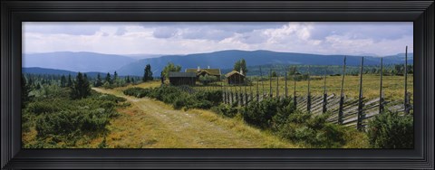 Framed Farmhouses in a field, Gudbrandsdalen, Oppland, Norway Print