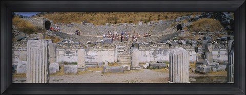 Framed Tourists In A Temple, Temple Of Hadrian, Ephesus, Turkey Print