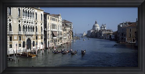 Framed Gondolas in a canal, Grand Canal, Venice, Veneto, Italy Print