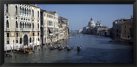 Framed Gondolas in a canal, Grand Canal, Venice, Veneto, Italy Print