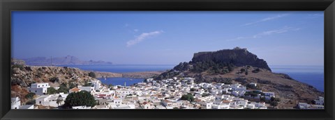 Framed Houses on an island, Lindos, Rhode Island, Dodecanese, Greece Print