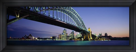 Framed Low angle view of a bridge, Sydney Harbor Bridge, Sydney, New South Wales, Australia Print
