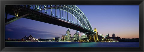 Framed Low angle view of a bridge, Sydney Harbor Bridge, Sydney, New South Wales, Australia Print