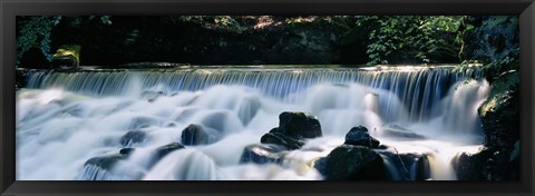 Framed Waterfall in a forest, Aberfeldy Birks, Perthshire, Scotland Print