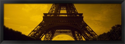 Framed Low angle view of a tower, Eiffel Tower, Champ De Mars, Paris, Ile-De-France, France Print