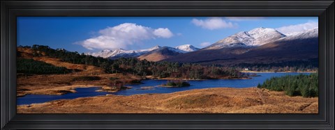 Framed Lake on mountainside, Loch Tulla, Rannoch Moor, Argyll, Scotland Print