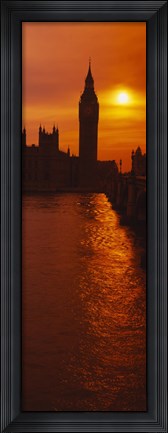 Framed Big Ben at Sunset, House of Parliament, London, England Print
