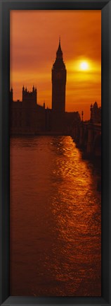 Framed Big Ben at Sunset, House of Parliament, London, England Print