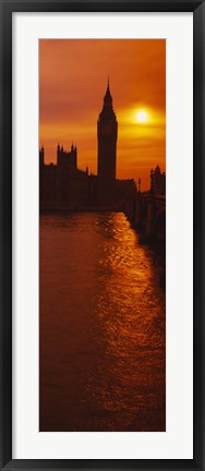 Framed Big Ben at Sunset, House of Parliament, London, England Print