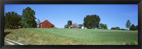 Framed Barn in a field, Missouri, USA Print