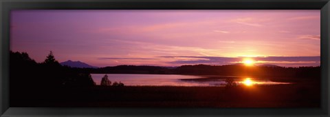 Framed Germany , Forggen Lake, sunset Print