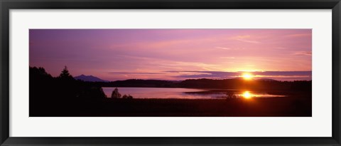 Framed Germany , Forggen Lake, sunset Print