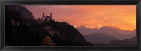 Framed Neuschwanstein Palace at dusk, Bavaria Germany Print