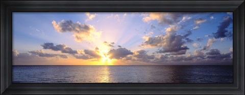 Framed Sunset 7 Mile Beach Cayman Islands Caribbean Print