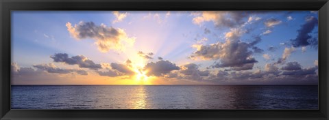 Framed Sunset 7 Mile Beach Cayman Islands Caribbean Print