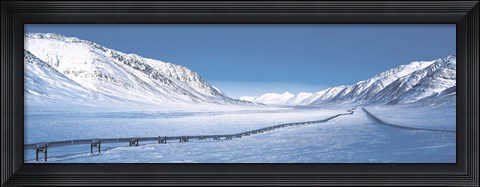 Framed Alaska Pipeline, Brooks Range, Alaska Print