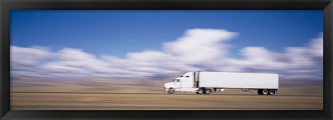 Framed Truck on the road, Interstate 70, Green River, Utah Print