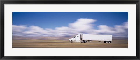 Framed Truck on the road, Interstate 70, Green River, Utah Print