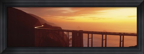 Framed Dusk Hwy 1 w/ Bixby Bridge Big Sur CA USA Print