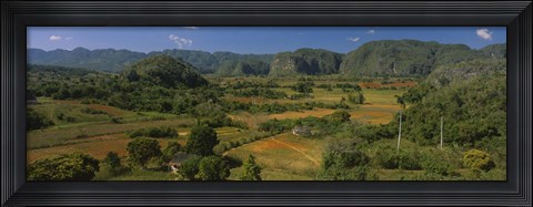 Framed High angle view of a landscape, Valle De Vinales, Pinar Del Rio, Cuba Print