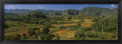 Framed High angle view of a landscape, Valle De Vinales, Pinar Del Rio, Cuba Print