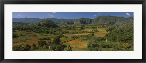 Framed High angle view of a landscape, Valle De Vinales, Pinar Del Rio, Cuba Print