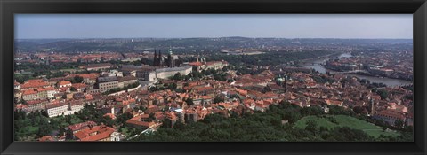 Framed Aerial view of a cityscape, Prague, Czech Republic Print