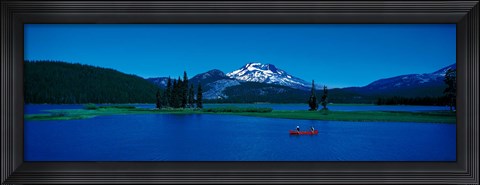 Framed South Sister canoeing Sparks Lake OR USA Print