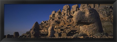 Framed Rocks on a cliff, Mount Nemrut, Nemrud Dagh, Cappadocia, Antolia, Turkey Print