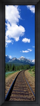 Framed Rail Road Tracks Banff National Park Alberta Canada Print