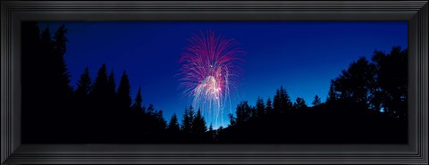 Framed Fireworks, Canada Day, Banff National Park, Alberta, Canada Print