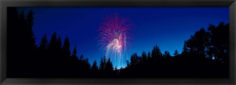 Framed Fireworks, Canada Day, Banff National Park, Alberta, Canada Print