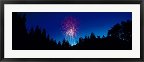 Framed Fireworks, Canada Day, Banff National Park, Alberta, Canada Print