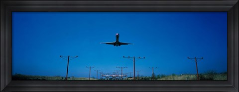 Framed Airplane landing Philadelphia International Airport PA USA Print