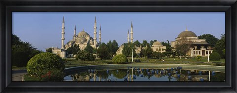 Framed Garden in front of a mosque, Blue Mosque, Istanbul, Turkey Print
