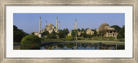 Framed Garden in front of a mosque, Blue Mosque, Istanbul, Turkey Print