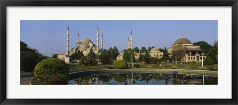 Framed Garden in front of a mosque, Blue Mosque, Istanbul, Turkey Print