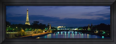 Framed France, Paris, Eiffel Tower , Seine River Print