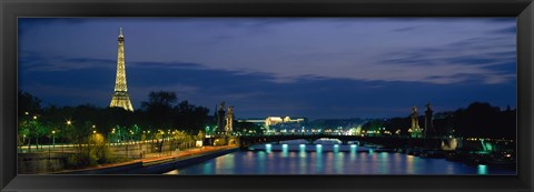 Framed France, Paris, Eiffel Tower , Seine River Print