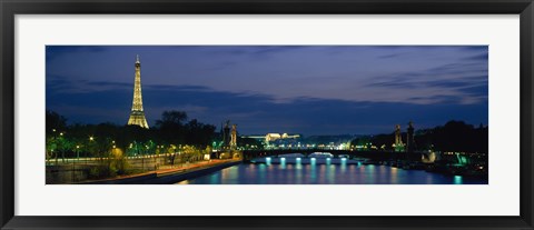 Framed France, Paris, Eiffel Tower , Seine River Print