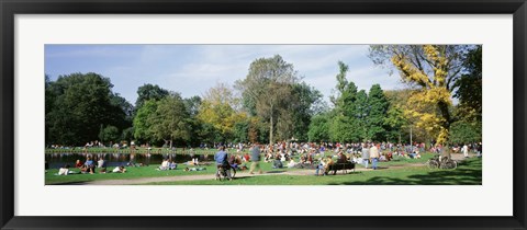 Framed People Relaxing In The Park, Vondel Park, Amsterdam, Netherlands Print