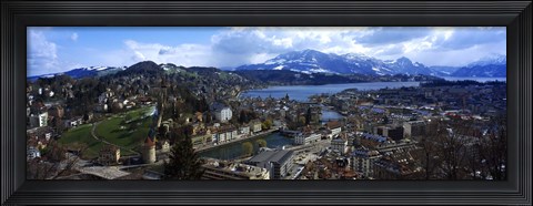 Framed High angle view of a city, Chateau Gutsch, Lucerne, Switzerland Print