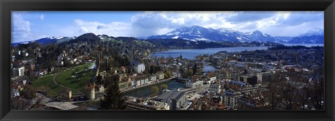 Framed High angle view of a city, Chateau Gutsch, Lucerne, Switzerland Print