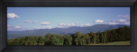 Framed High angle view of a mountain range, Green Mountains, Stowe, Vermont, New England, USA Print