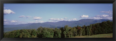 Framed High angle view of a mountain range, Green Mountains, Stowe, Vermont, New England, USA Print