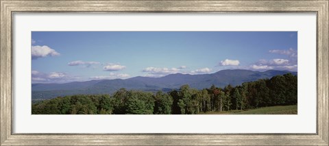 Framed High angle view of a mountain range, Green Mountains, Stowe, Vermont, New England, USA Print