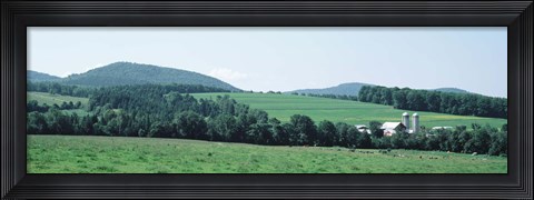 Framed Farm In A Field, Danville, Vermont, USA Print