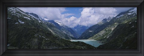 Framed High angle view of a lake surrounded by mountains, Grimsel Pass, Switzerland Print